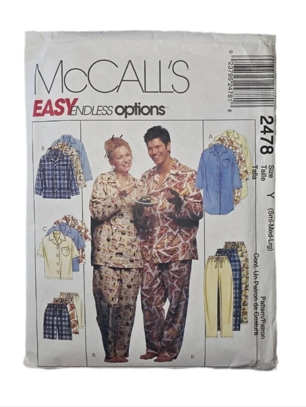 Sewing Pattern #2478 McCall's Easy Options Pajama Pattern Beige S - XXL